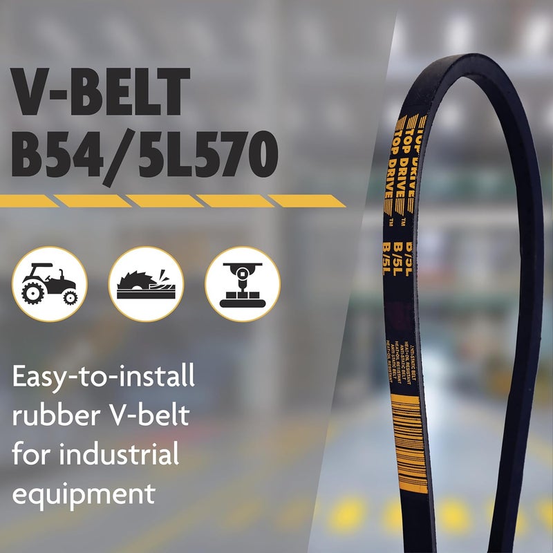 TOP DRIVE B54/5L570, B/5L, Classic Wrapped V-Belt, Rubber, 5/8" x 57" Outside Circumference - Image 2
